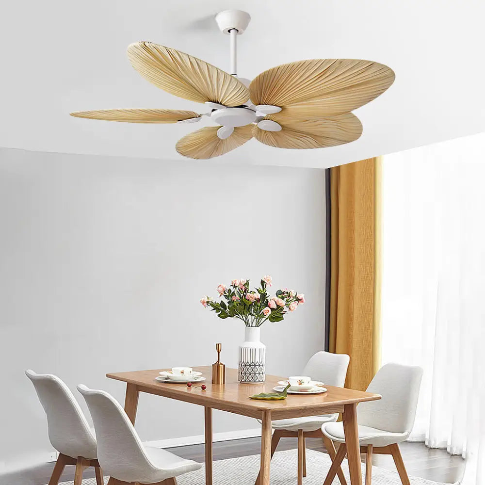 Palm Leaf Inverter Silent 52 Inch Ceiling Fan - White Lighting > lights Fans