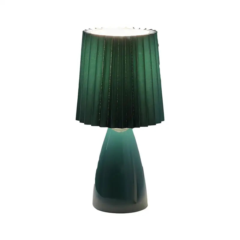 Pleated Fabrics Glass Base USB Dimmable Table Lamp - Lighting > & Floor Lamps lamps