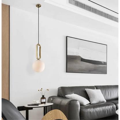 Post-Modern Led Pendant Light with Spherical Glass - Small 15cm / 12W LED Bulb / Warm