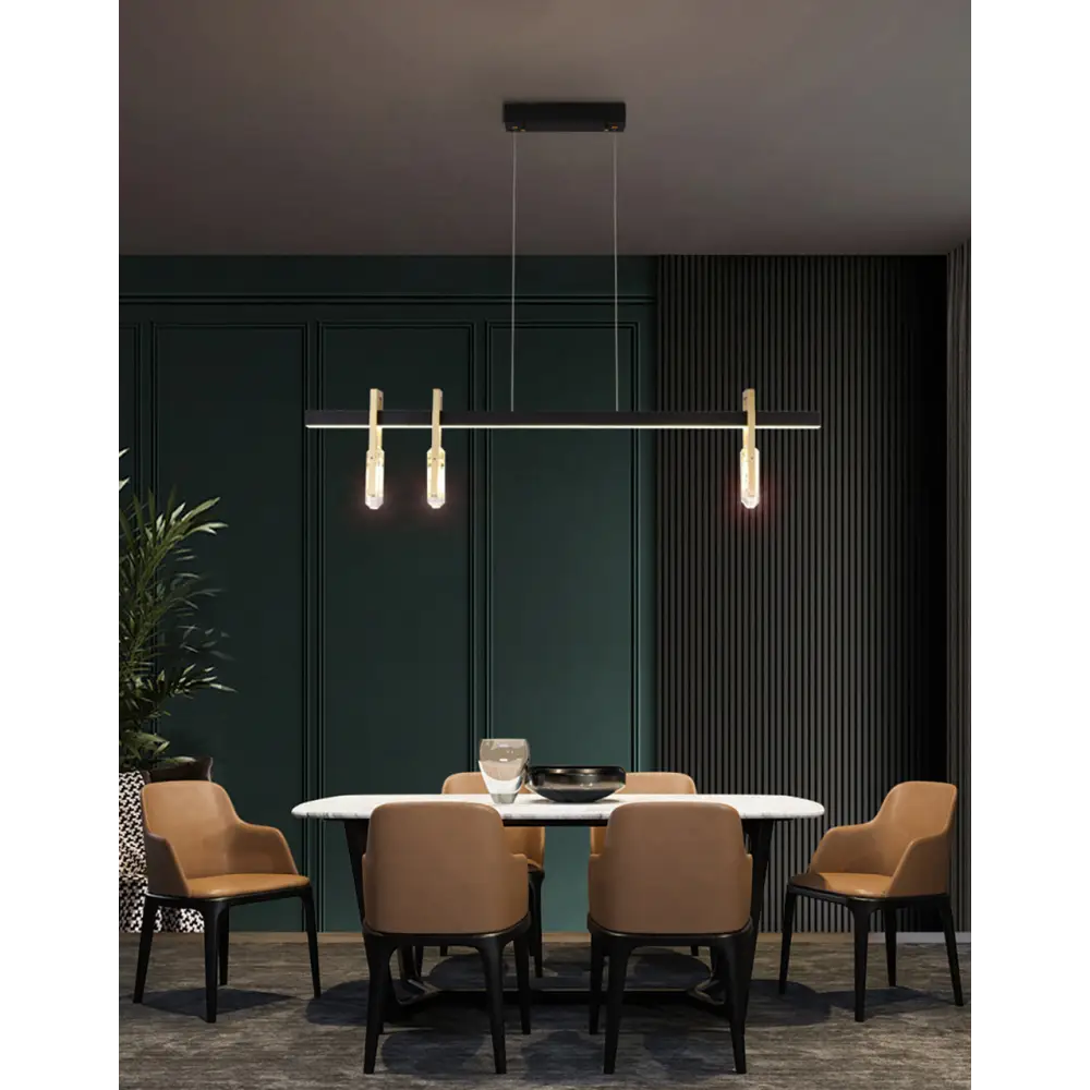 Postmodern Copper Crystal LED Pendant Lamp: Living Kitchen - Lighting