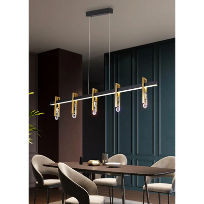 Postmodern Copper Crystal LED Pendant Lamp: Living Kitchen - 4 Lights - Lighting