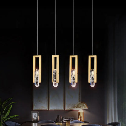 Postmodern Copper Crystal LED Pendant Lamp: Living Kitchen - Lighting