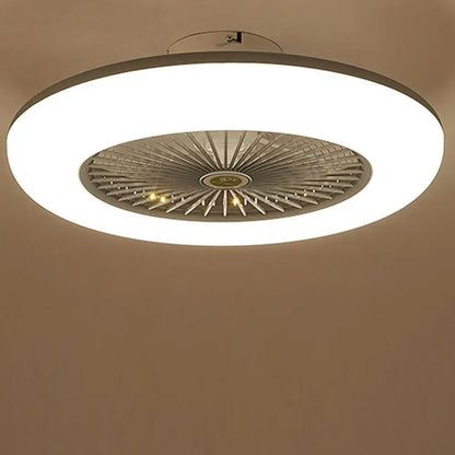 Round Flush Mount Bladeless Ceiling Fan with Light - Lighting > lights Fans