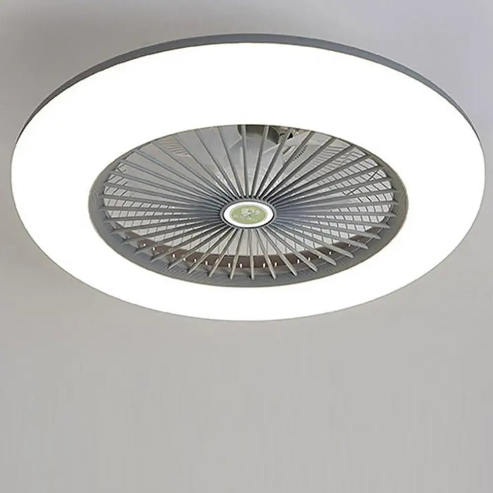 Round Flush Mount Bladeless Ceiling Fan with Light - Lighting > lights Fans