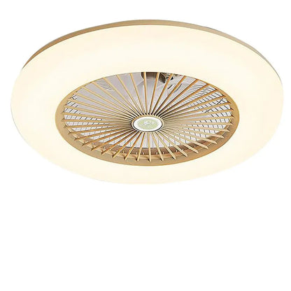 Round Flush Mount Bladeless Ceiling Fan with Light - Lighting > lights Fans