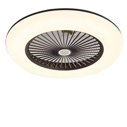 Round Flush Mount Bladeless Ceiling Fan with Light - Lighting > lights Fans