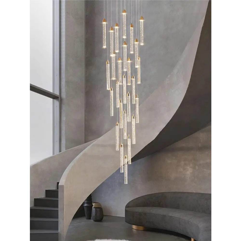 Shimmering Spiral Gold Crystal Chandelier - 6 lights / Cool light - Home & Garden >