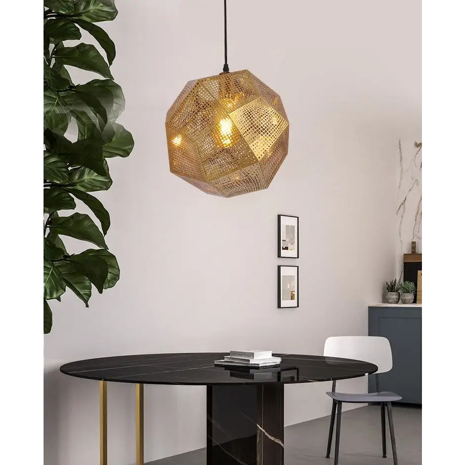 Stainless Steel Industrial Plating Pendant Lamp for Dining Living - Gold / Dia12.6’