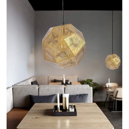 Stainless Steel Industrial Plating Pendant Lamp for Dining Living - Gold / Dia18.9’