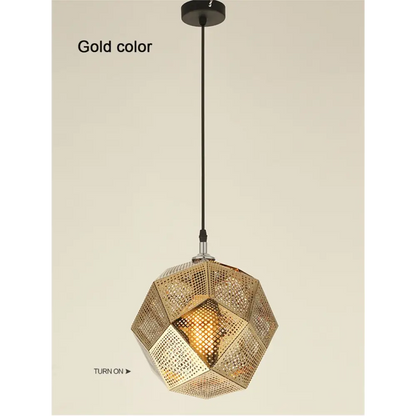 Stainless Steel Industrial Plating Pendant Lamp for Dining Living - Gold / Dia9.8’