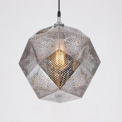 Stainless Steel Industrial Plating Pendant Lamp for Dining Living - Silver / Dia9.8’