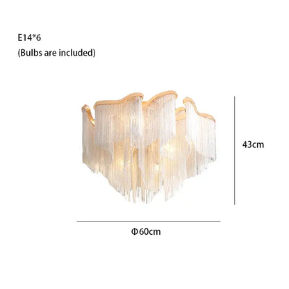 Tassels Aluminum Dimmable Ceiling Chandelier - 60cm-Short/23.62’’-Short