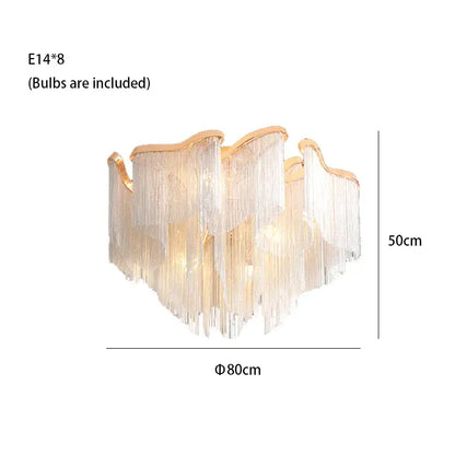 Tassels Aluminum Dimmable Ceiling Chandelier - 80cm-Short/31.50“-Short / Dimmable/Warm