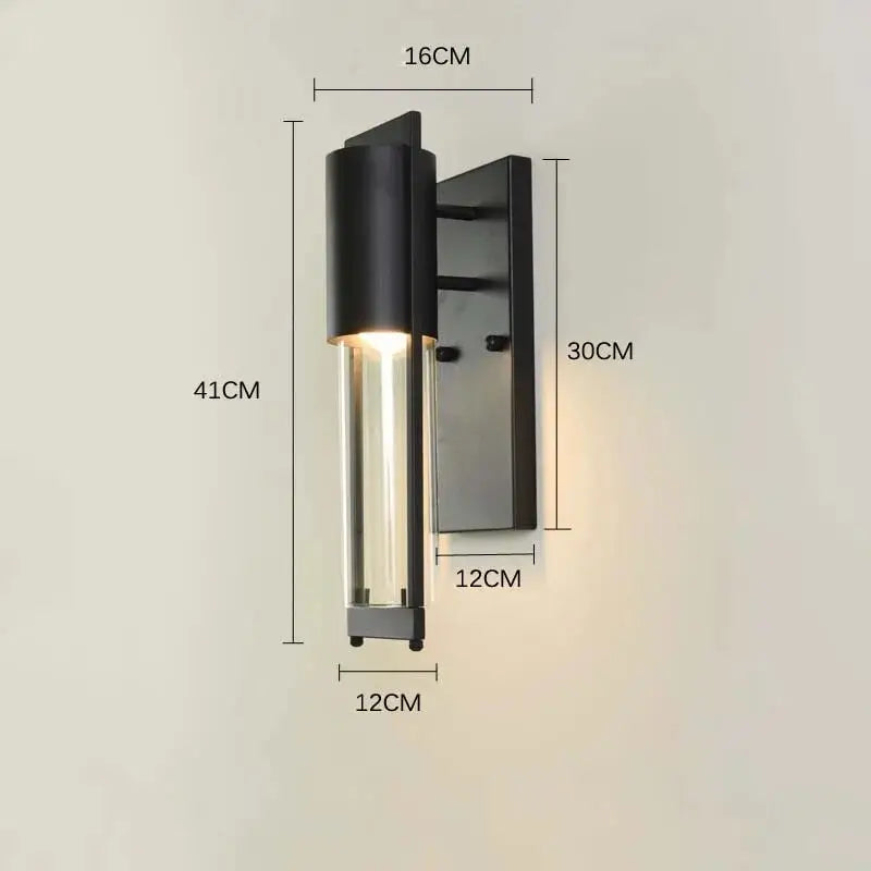 Vintage Black/Bronze Outdoor Waterproof Led Wall Sconce for Porch - Cool white E27